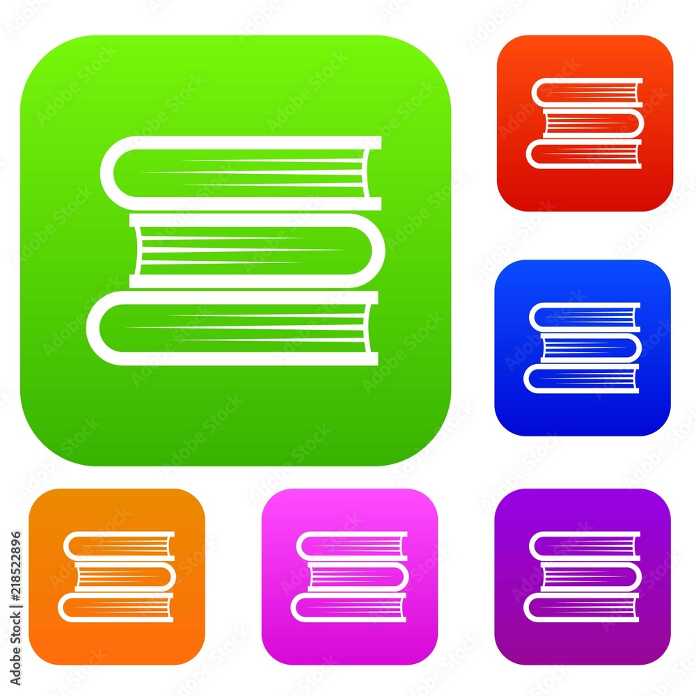Poster three tutorial set icon in different colors isolated vector illustration. premium collection