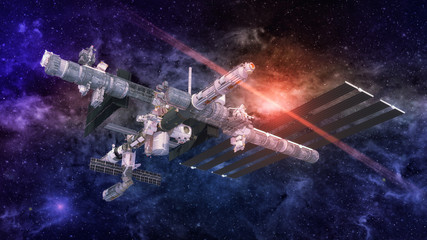 Obraz na płótnie Canvas 3D rendering. Futuristic alien Spaceship