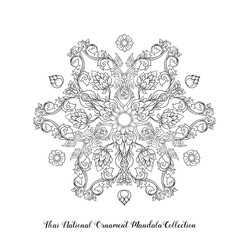 Outline mandala of traditional Thai ornament. Stock illustration