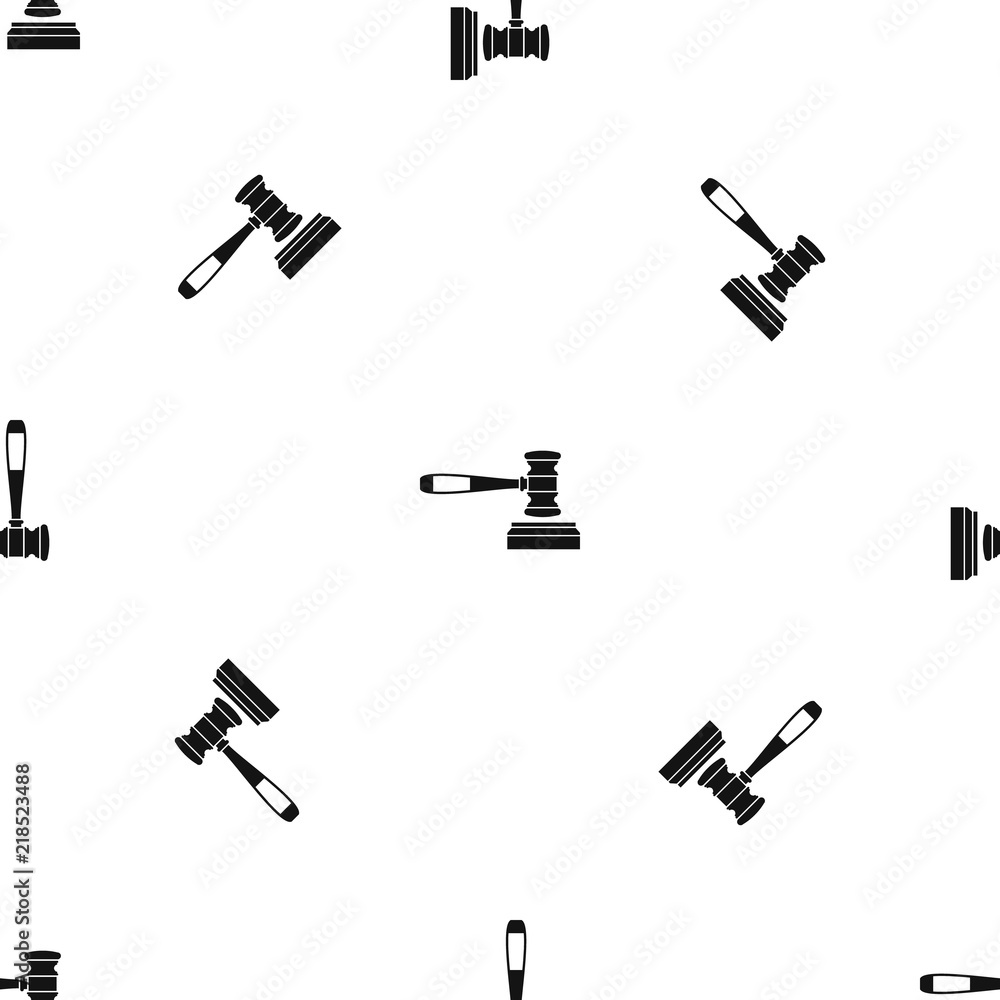 Poster judge gavel pattern repeat seamless in black color for any design. vector geometric illustration