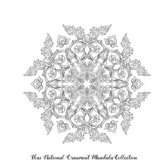 Outline mandala of traditional Thai ornament. Stock illustration