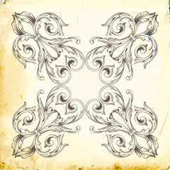 Vector baroque of vintage elements for design. 