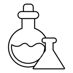 Flask icon. Outline illustration of flask vector icon for web