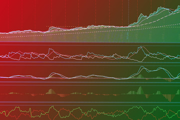 business financial concept with stock market graph chart indicator screen monitor