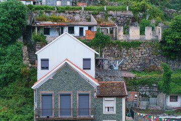 The view from above of Porto ordinary street