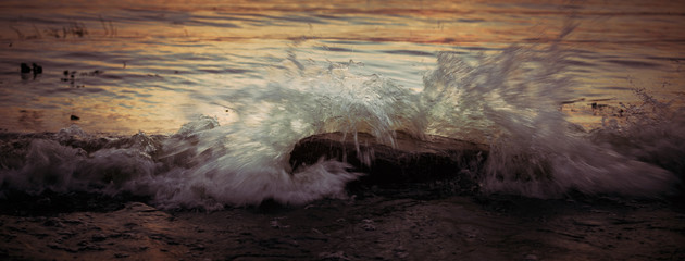 Beautiful stream flowing in motion.