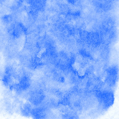 Blue watercolor background. Abstract texture. Vector illustration.