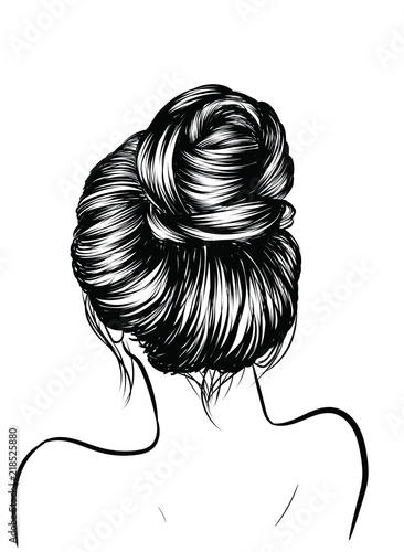 Woman With Stylish Classic Bun With Perfet Eyebrow Shaped