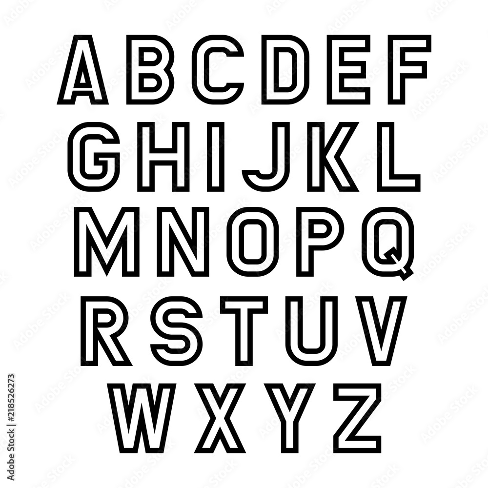 Poster vector alphabet set. modern double line font
