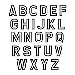 Vector alphabet set. Modern double line font