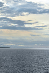 Lake and cloudy sky