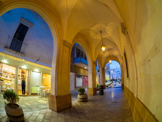 Romantic scene with traditional architecture of Lecce city, Puglia region - Italy