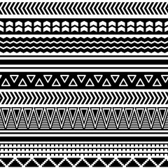 Ethnic boho tribal indian seamless pattern. Black and white pattern for textile design. Vector illustration. 