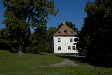 Fototapeta na wymiar A castle-park-museum named Sko kloster, located on the peninsula Sko, shoe, Stockholm Sweden
