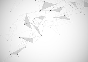 Abstract connecting dots and lines. Connection science and technology background.