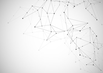 Abstract connecting dots and lines. Connection science and technology background.