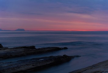 Mediterranean Sea at sunrise. Costa Blanca. Spain