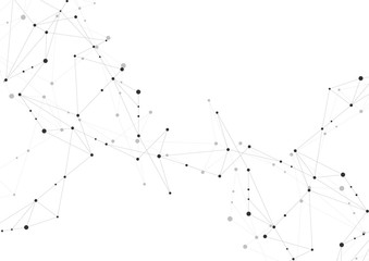 Abstract connecting dots and lines. Connection science and technology background.