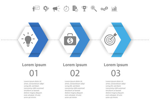 3 Steps Arrow Infographic