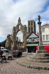 Howden Minster from Market Place, East Riding of Yorkshire.