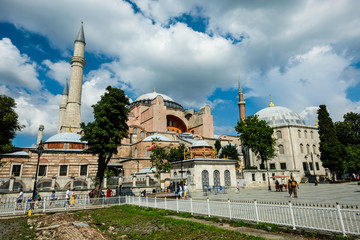 Hagia Sophia in Sultanahmet with Clouds