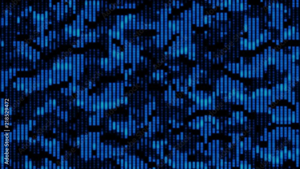 Poster square blue elements flickering moving particle graphic animation background