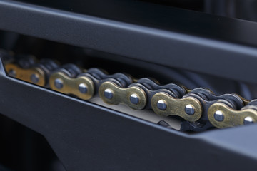 rear chain and sprocket of motorcycle