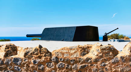 Guns  at the Castillitos Battery. Spain