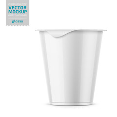 White yogurt pot with foil cover mockup.
