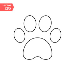 Fototapeta na wymiar Animal paw icon print line vector foot dog cat illustration