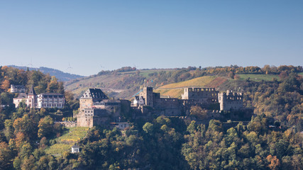 Fototapeta na wymiar Castle Rheinstein over the Rhine valley