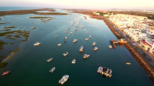 Drone en Algarve de Portugal. Playas de Tavira y Ria Formosa