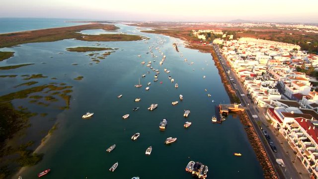Drone en Algarve de Portugal. Playas de Tavira y Ria Formosa