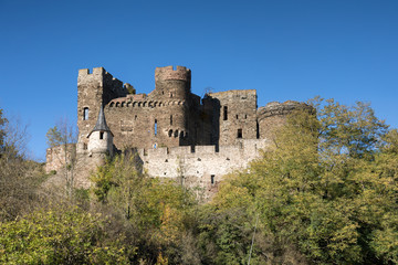 Fototapeta na wymiar Ruin of Castle Reichenberg on a hill