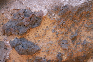Geology of different layers of volcanic rock