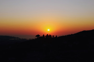 Beautiful Sunset in Bar, Montenegro