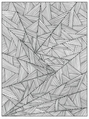 Difficult Uncolored Adult Coloring book page with optical illusion and distortions for adults or kids. Can be used as adult coloring book, coloring page, card, illustration vector; 