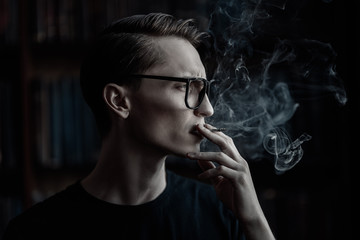 guy smoking cigarette