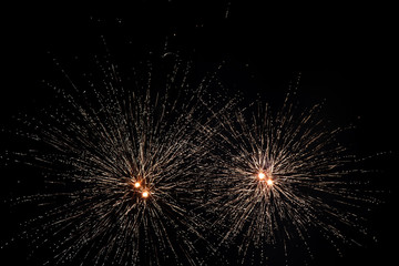 Fireworks over black sky