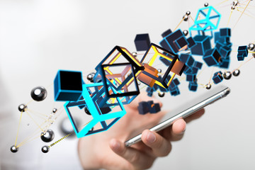  geometric fragment abstract technology background