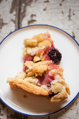 Slice of apple & blackberry pie