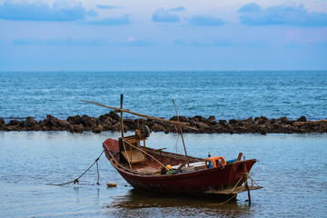 Fototapeta premium fishing boats on beach