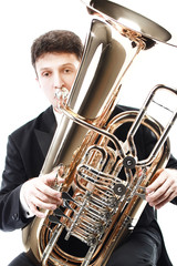 Tuba player brass instrument