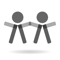 People playing silhouettes. Abstract vector illustration.