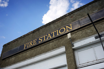 vintage fire station sign