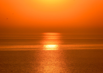 Dawn over the sea. Sea of Azov. Sunrise