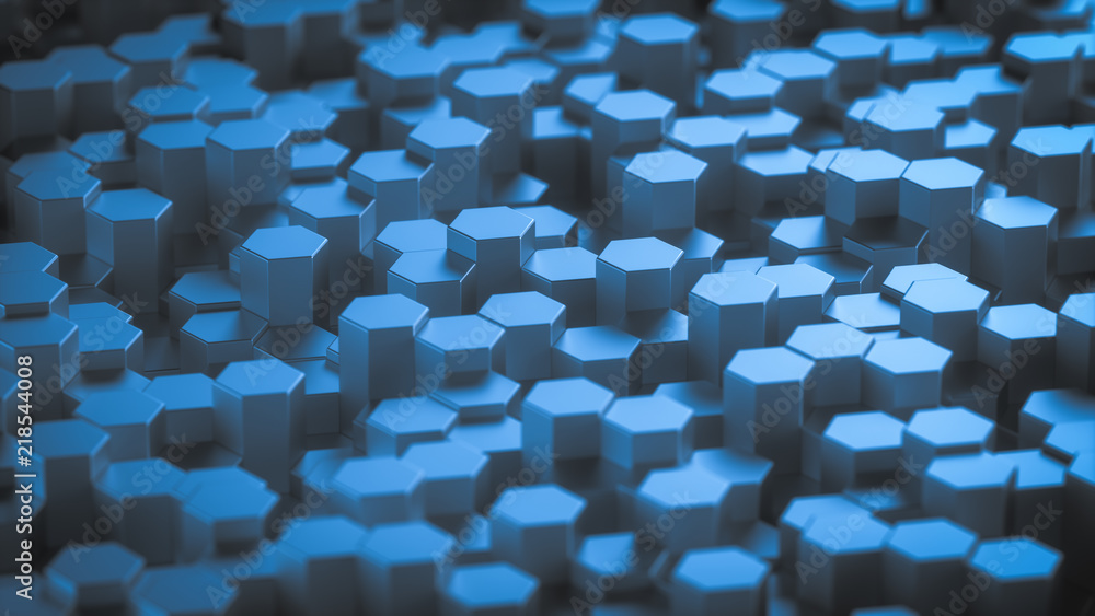 Poster abstract hexagonal geometric background. structure of lots metal hexagons. shiny honeycomb pattern. 