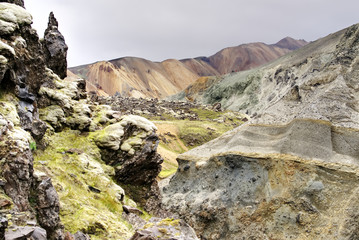 Fototapeta na wymiar Rainbow Mountains in Iceland