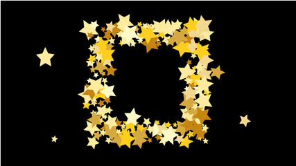 Abstract Background with Many Random Falling Golden Stars Confetti .