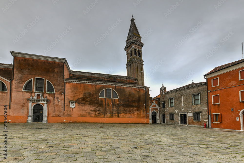 Wall mural church of san martino - burano, venice, italy